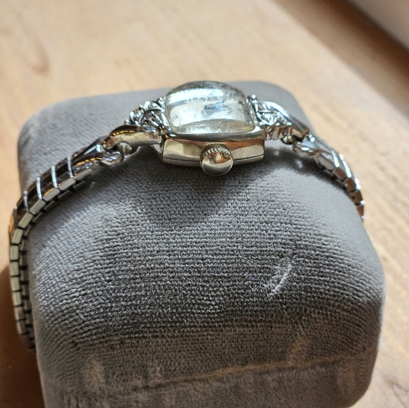 Hamilton Vtg Art Deco 14K White Gold And Diamond Accent Cocktail Watch - Picture 11 of 11